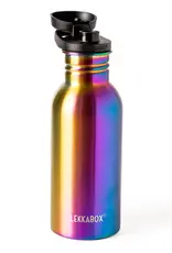 LEKKABOX Lekkabox GO - RVS drinkfles 500ml - Regenboog