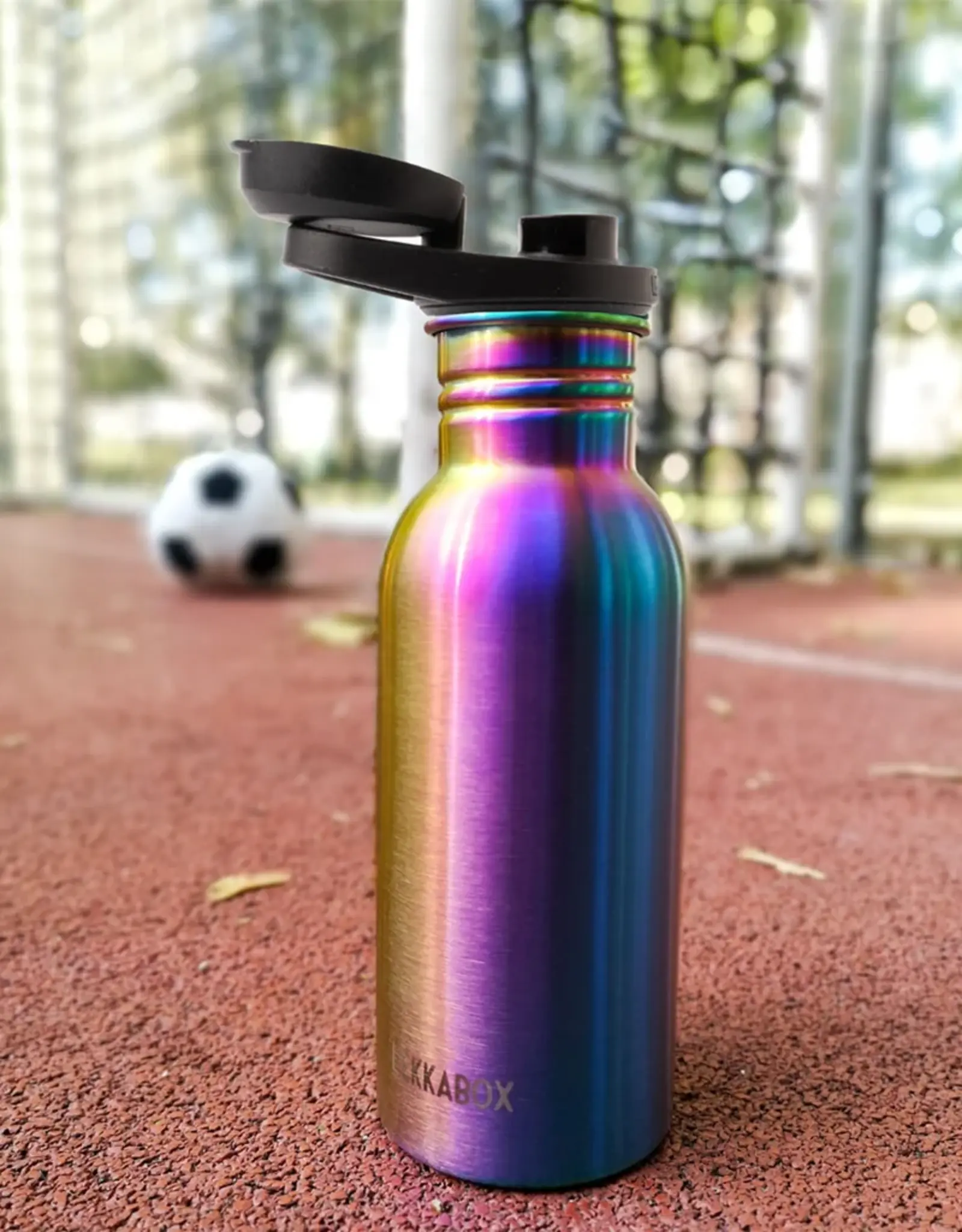 LEKKABOX Lekkabox GO - RVS drinkfles 500ml - Regenboog