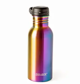 LEKKABOX Lekkabox GO - RVS drinkfles 500ml - Regenboog