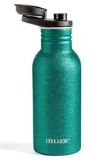 LEKKABOX Lekkabox GO - RVS drinkfles 500ml - Glitter Aqua