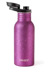 LEKKABOX Lekkabox GO - RVS drinkfles 500ml - Glitter Pink