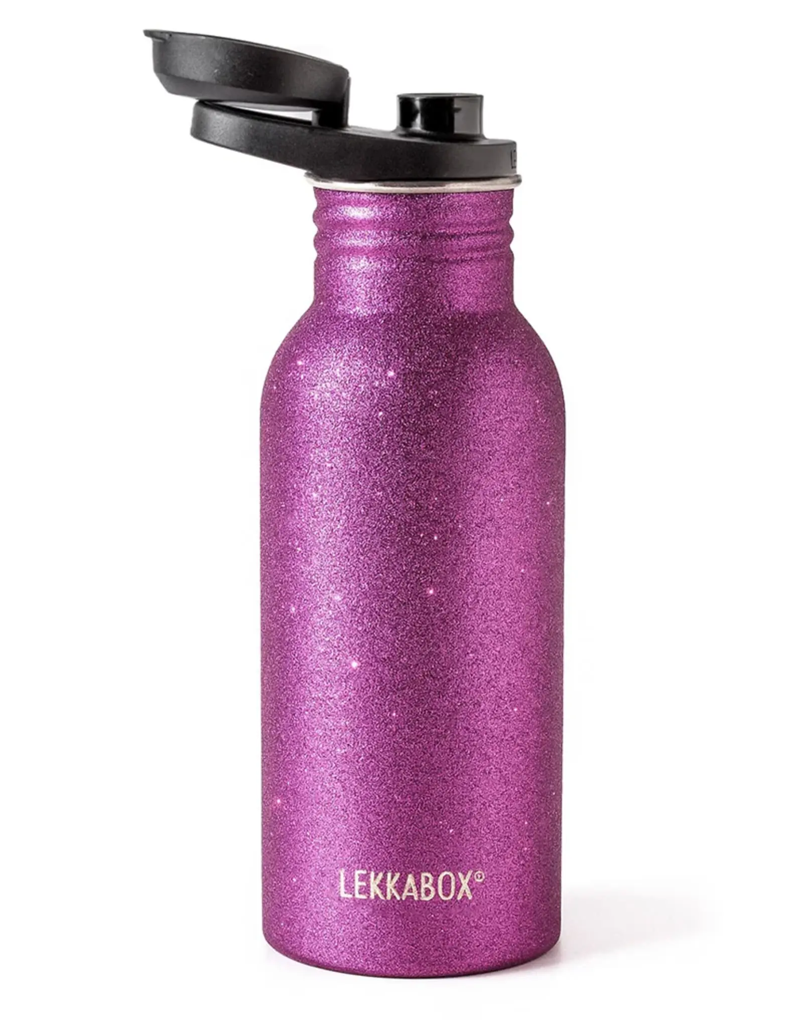 LEKKABOX Lekkabox GO - RVS drinkfles 500ml - Glitter Pink