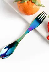 LEKKABOX Spork in RVS 19 cm - Regenboog