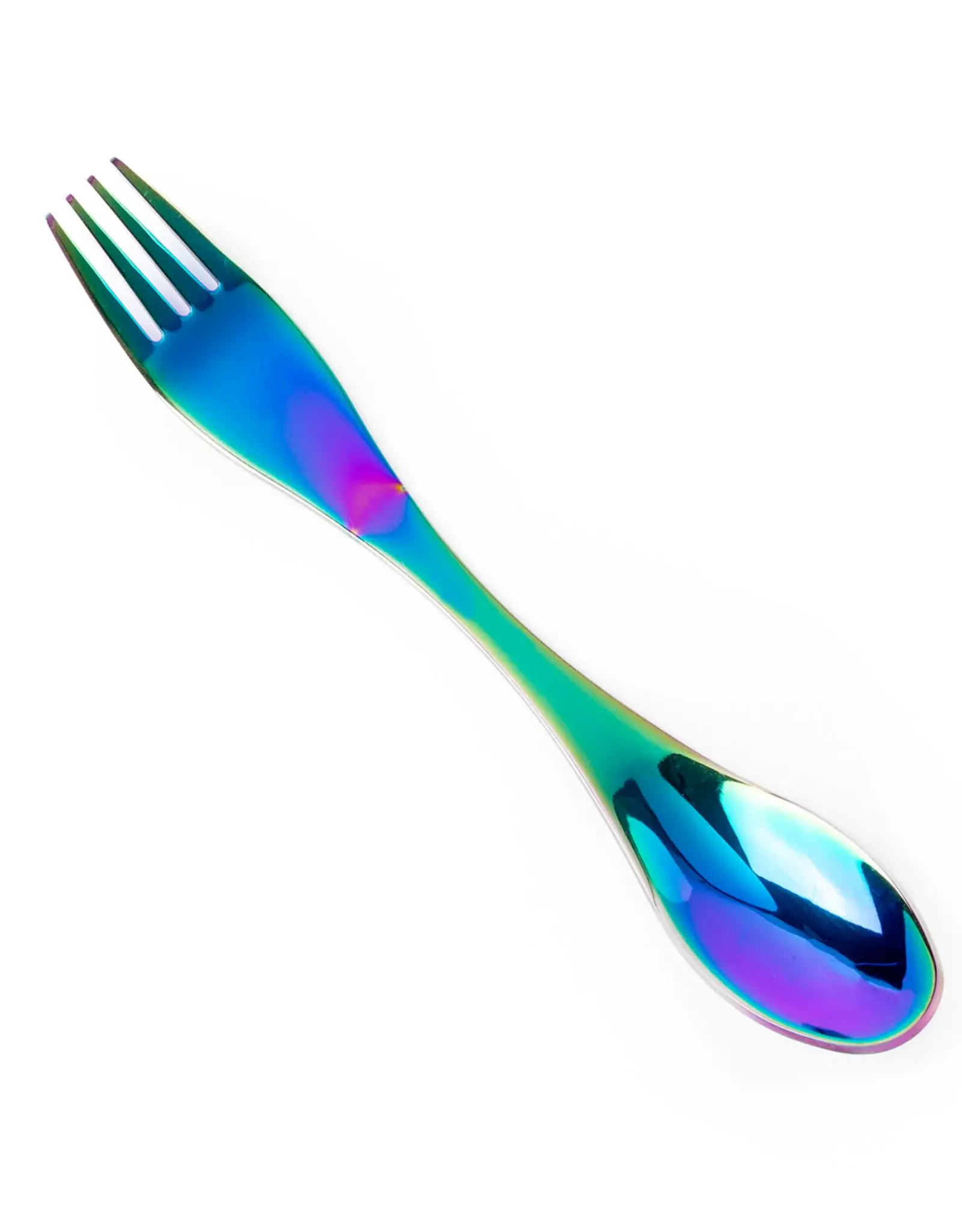 LEKKABOX Spork in RVS 19 cm - Regenboog