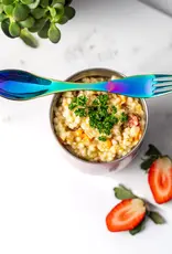 LEKKABOX Spork in RVS 19 cm - Regenboog