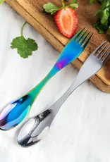 LEKKABOX Spork in RVS 19 cm - Regenboog