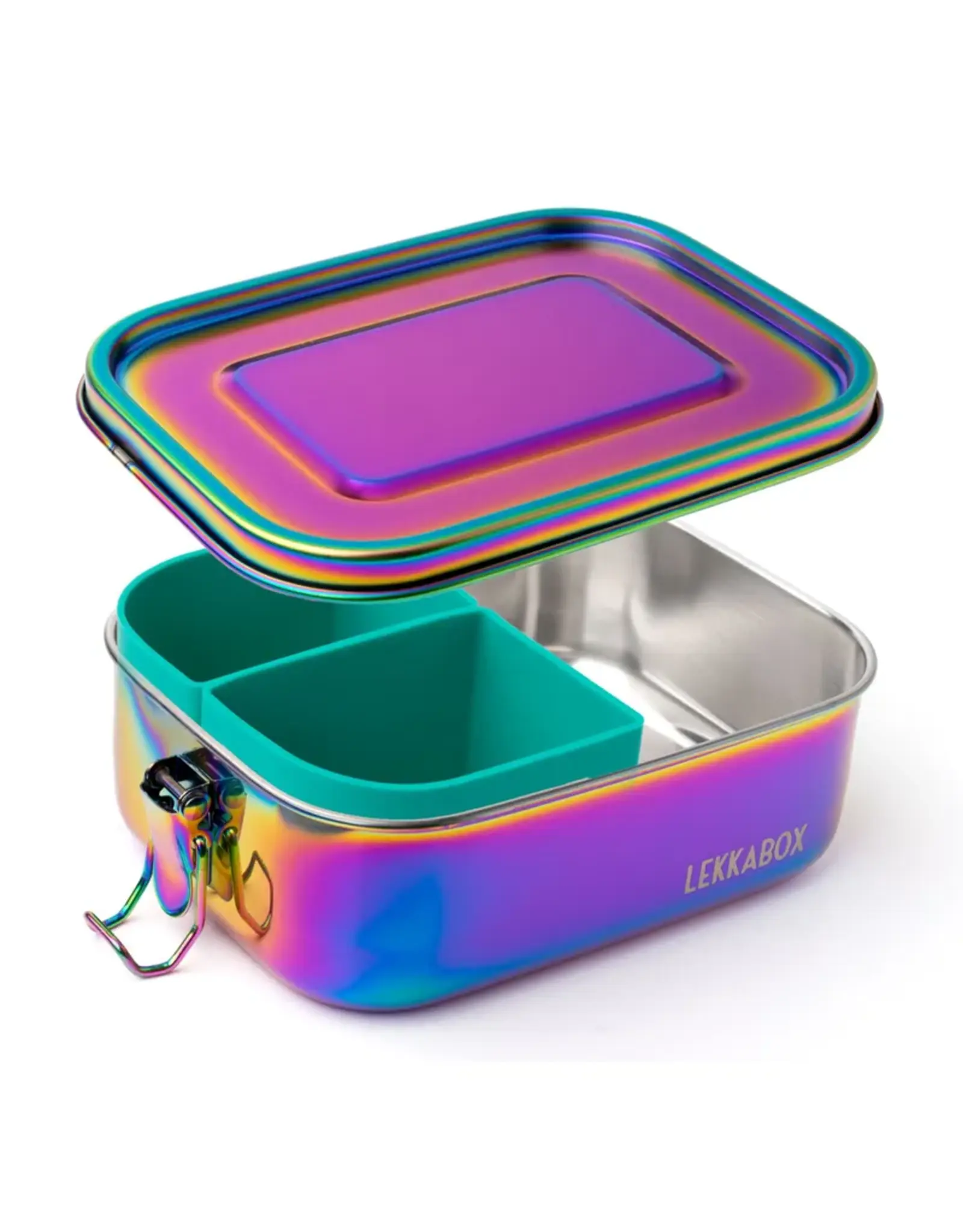 LEKKABOX Lekkabox Safe - RVS Bentobox 800ml - Regenboog