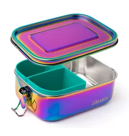 LEKKABOX Lekkabox Safe - RVS Bentobox 800ml - Regenboog