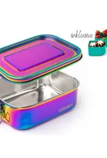 LEKKABOX Lekkabox Safe - RVS Bentobox 800ml - Regenboog