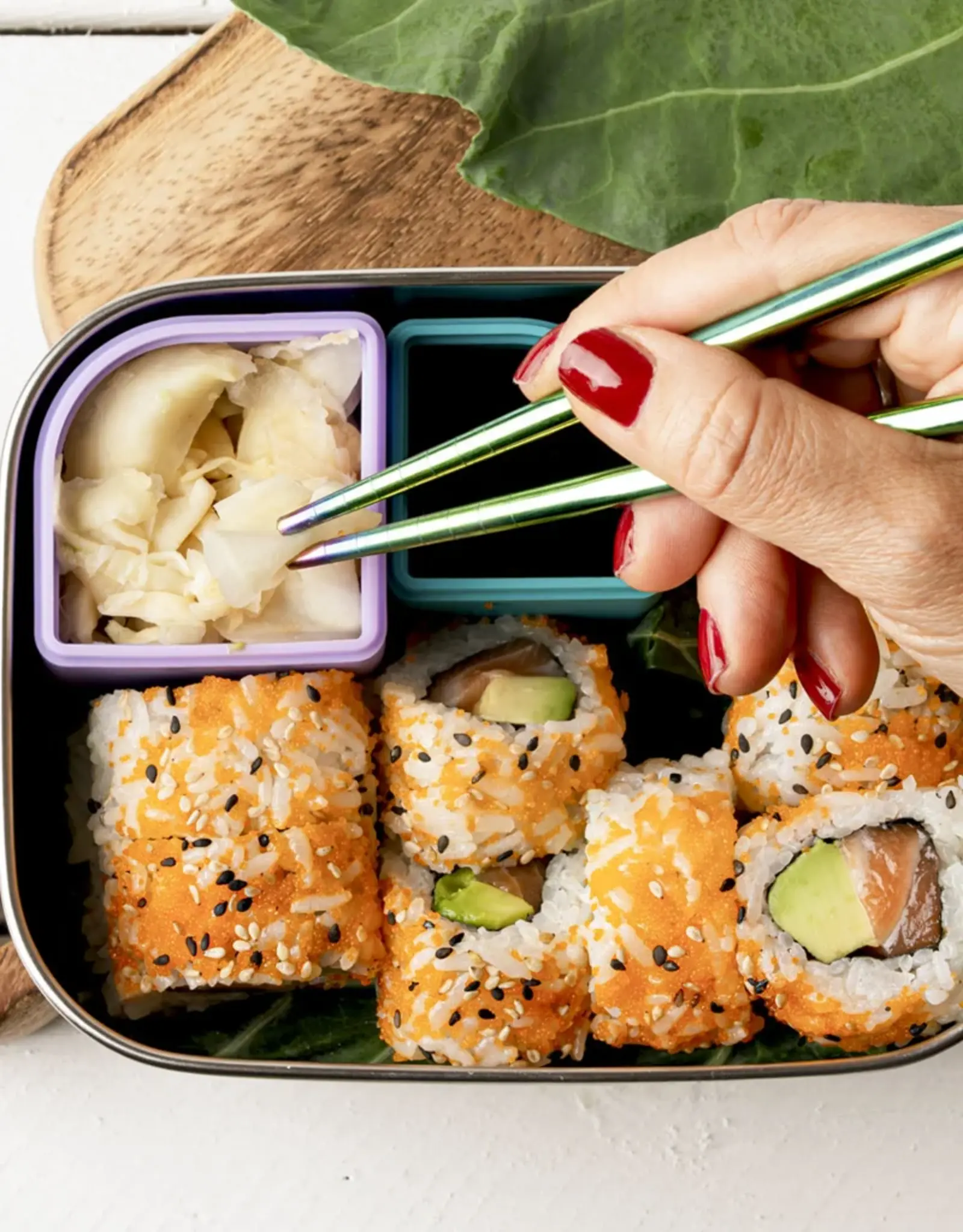 LEKKABOX Lekkabox Stix - RVS Chopsticks - Regenboog