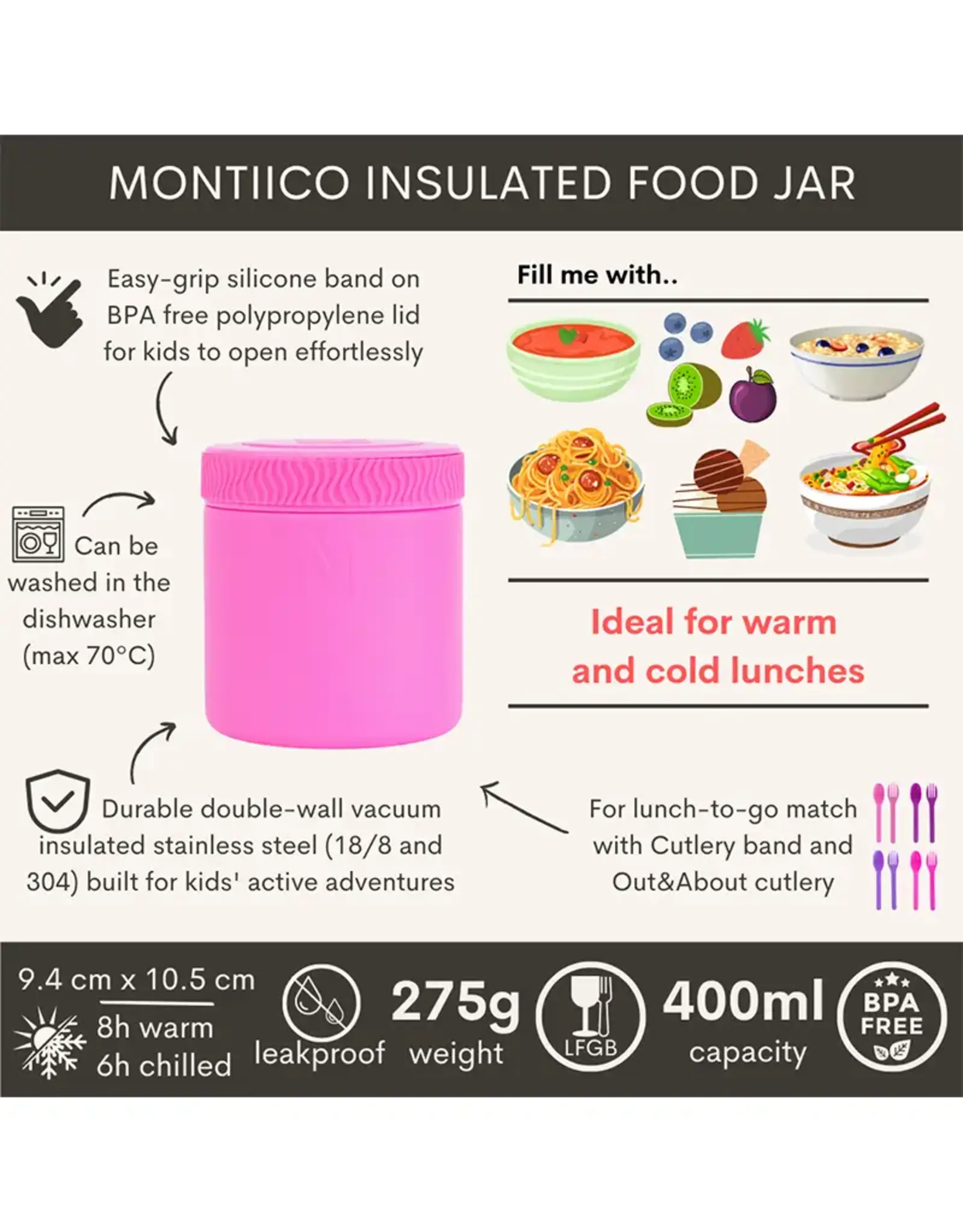 Montii Montii Thermische Voedselbeker - Splash