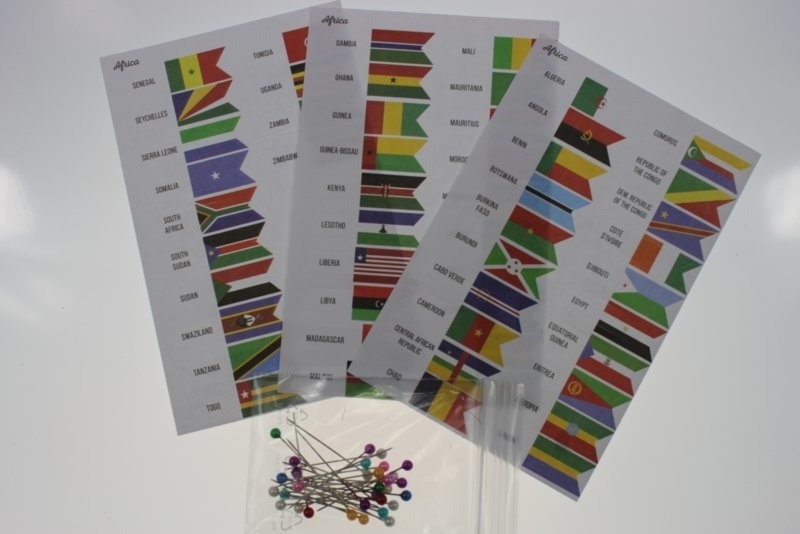 Flaggen-Pins, Fahnen-Pins - AFRIKA - 25 Stück