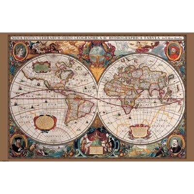 Pinnwand Weltkarte aus Kork – Historische Landkarte 60x90 cm