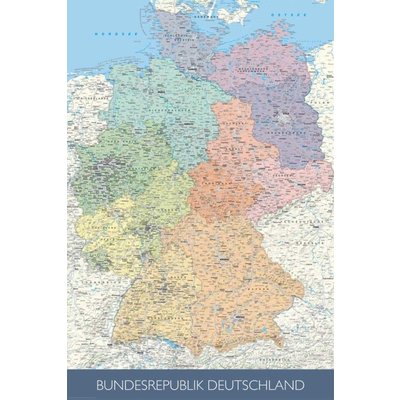 Kork Pinnwand karte Deutschland - 60 x 90 cm - 6mm Kork + 9mm Multiplex