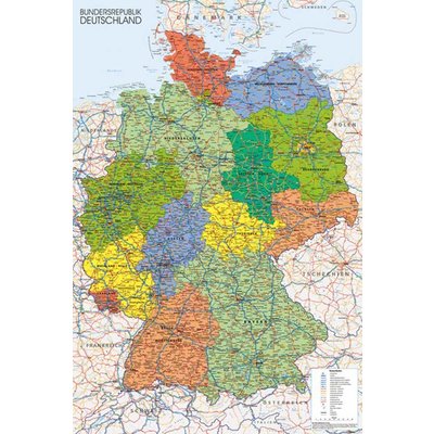 Kork Pinnwand karte Deutschland - 60 x 90 cm - 6mm Kork + 9mm Multiplex