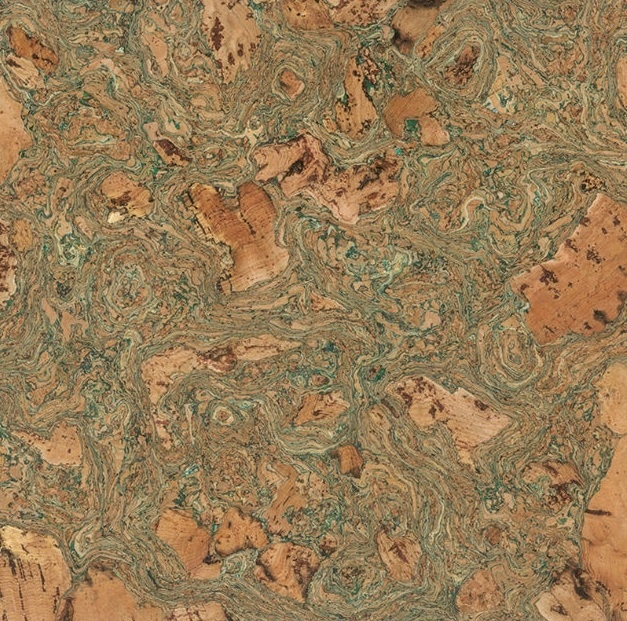 Wandkork 'Twist Green' - 60 x 30 cm - 3mm dik - pro m²