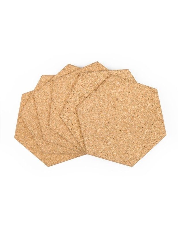 Kork Pinnwand Sechseck - naturel - selbstklebend - 30 x 30 cm - 6 Stück