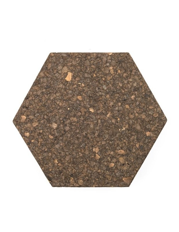 Kork Pinnwand Sechseck - Dunkelbraun - selbstklebend - 30 x 30 cm - 6 Stück