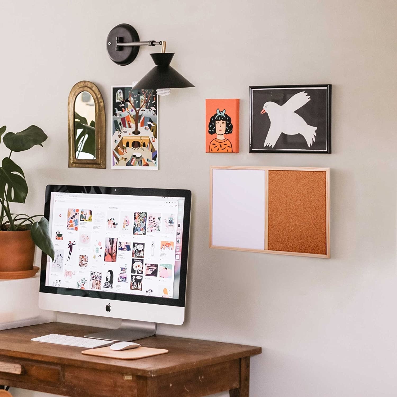 Pinnwand aus Kork - Whiteboard - 20 x 30 cm. AKTION