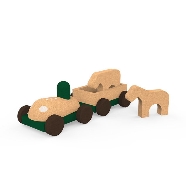 Elou Cork Spielzeug - Traktor mit Anhänger