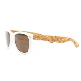 Kork-Sonnenbrille inklusive Etui - Weiß