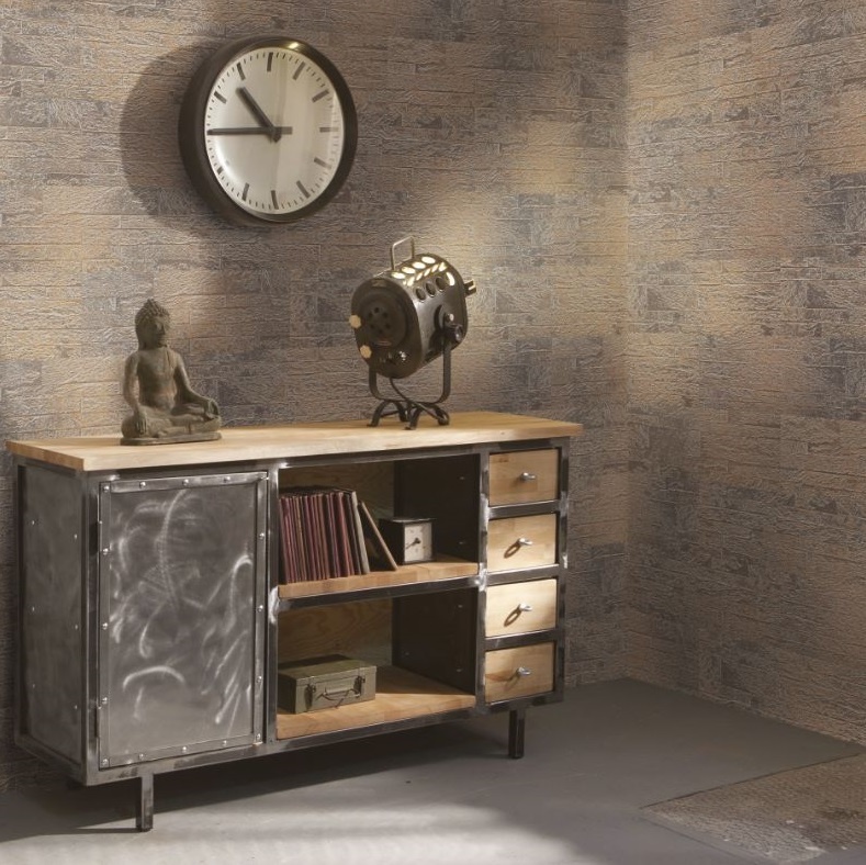 Wandkork Steinstreifen '' Loft Rust Brown '' - pro m²