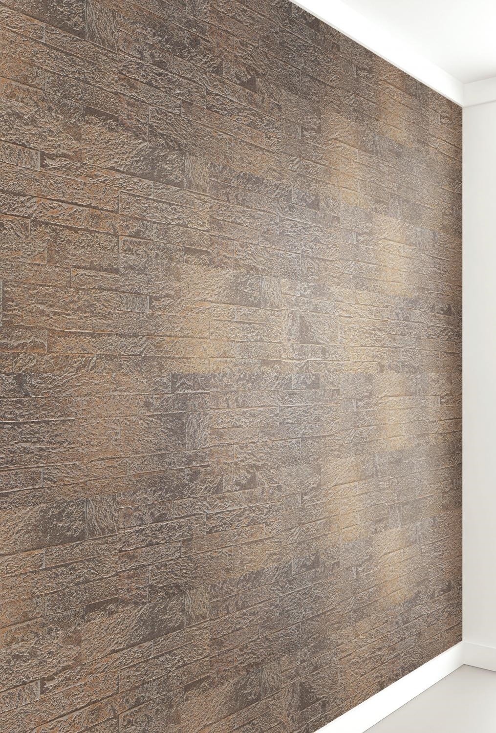 Wandkork Steinstreifen '' Loft Rust Brown '' - pro m²
