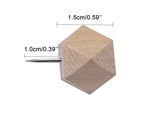 Push pins - holz - XXL - 9 Stück - Polygon