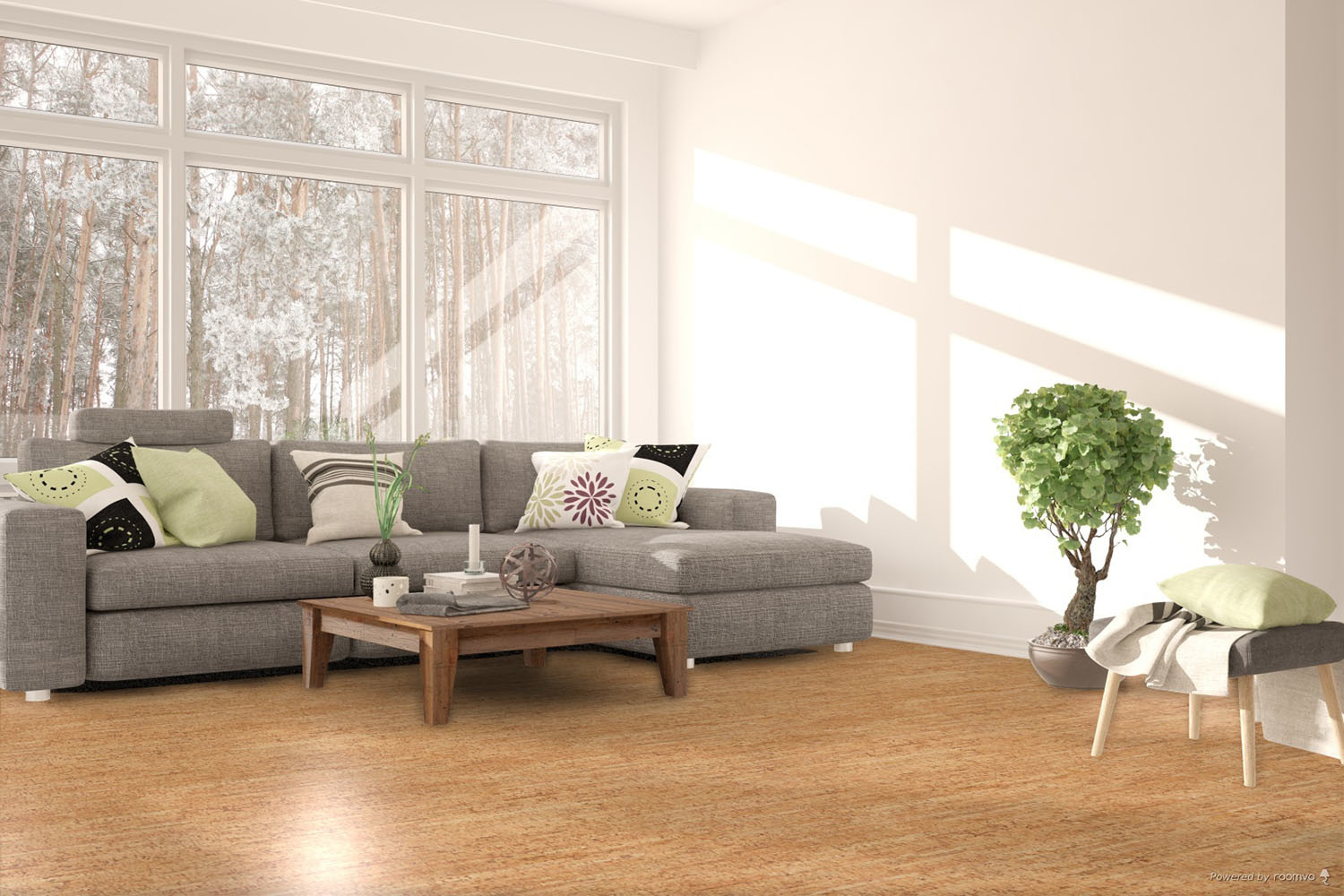 Klebekork '' Parallel '' 60x30cm. 4mm stärke lackiert - Pro m²