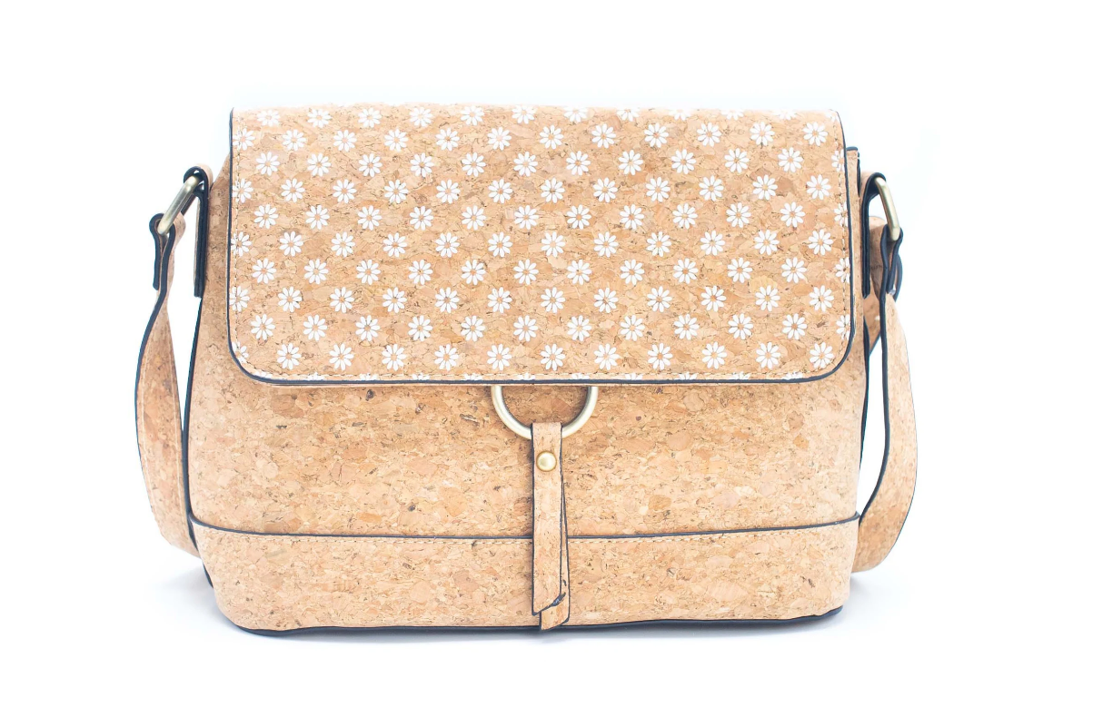 Umhängetasche aus Kork - Gänseblümchen