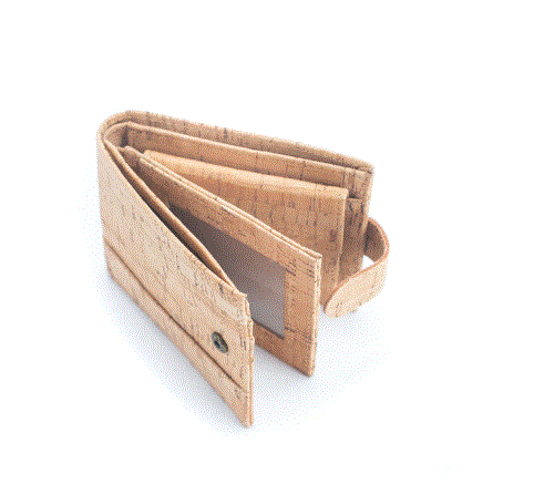 Portemonnaie aus Kork - Natur mit Knopf