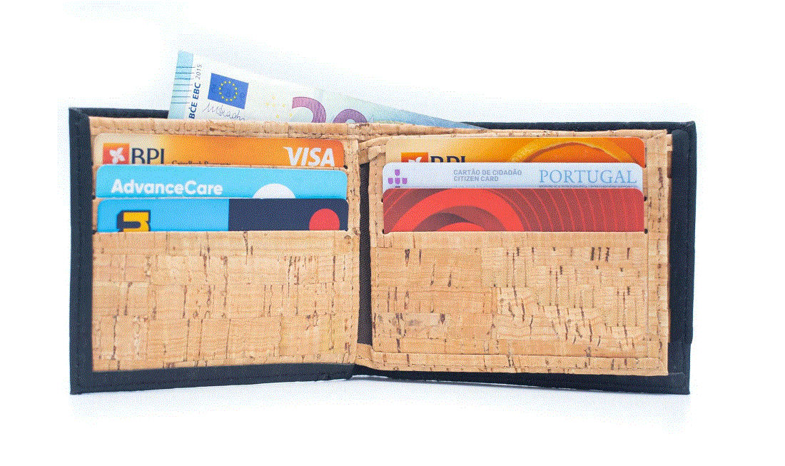 Korkgeldbörse für Herren - Schwarz