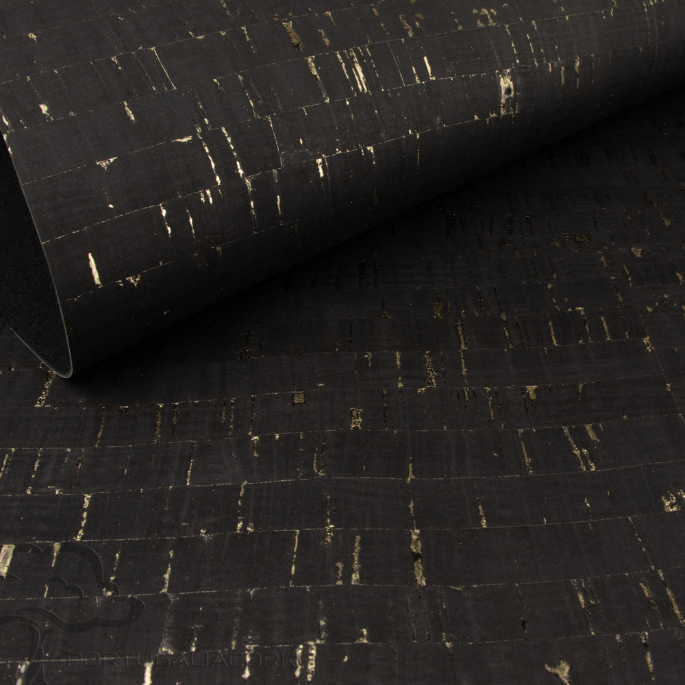 Korktextil - Schwarzgold - 50 x 70 cm