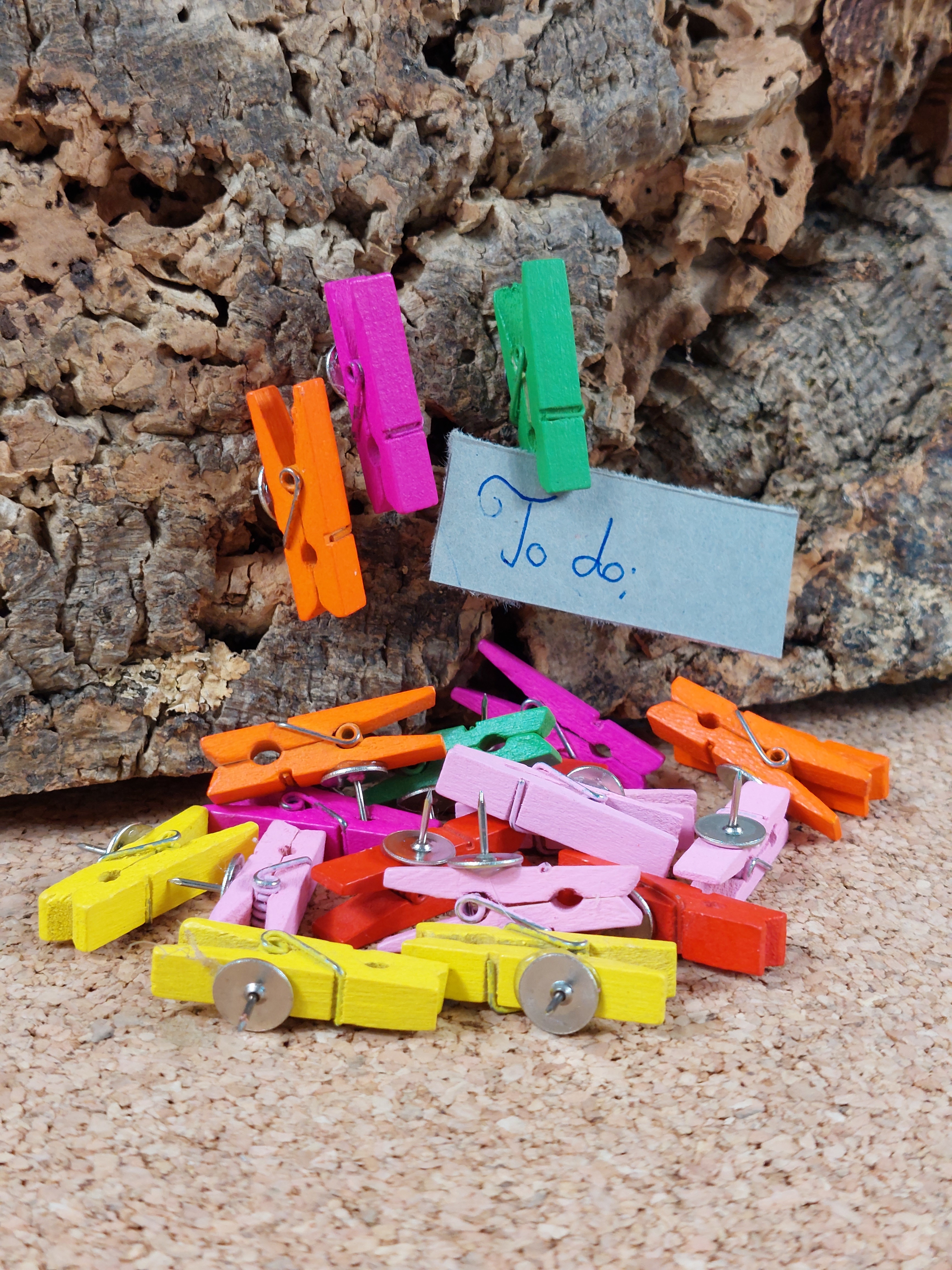 Push pins - Wäscheklammern Holz Farbig - 20 Stück