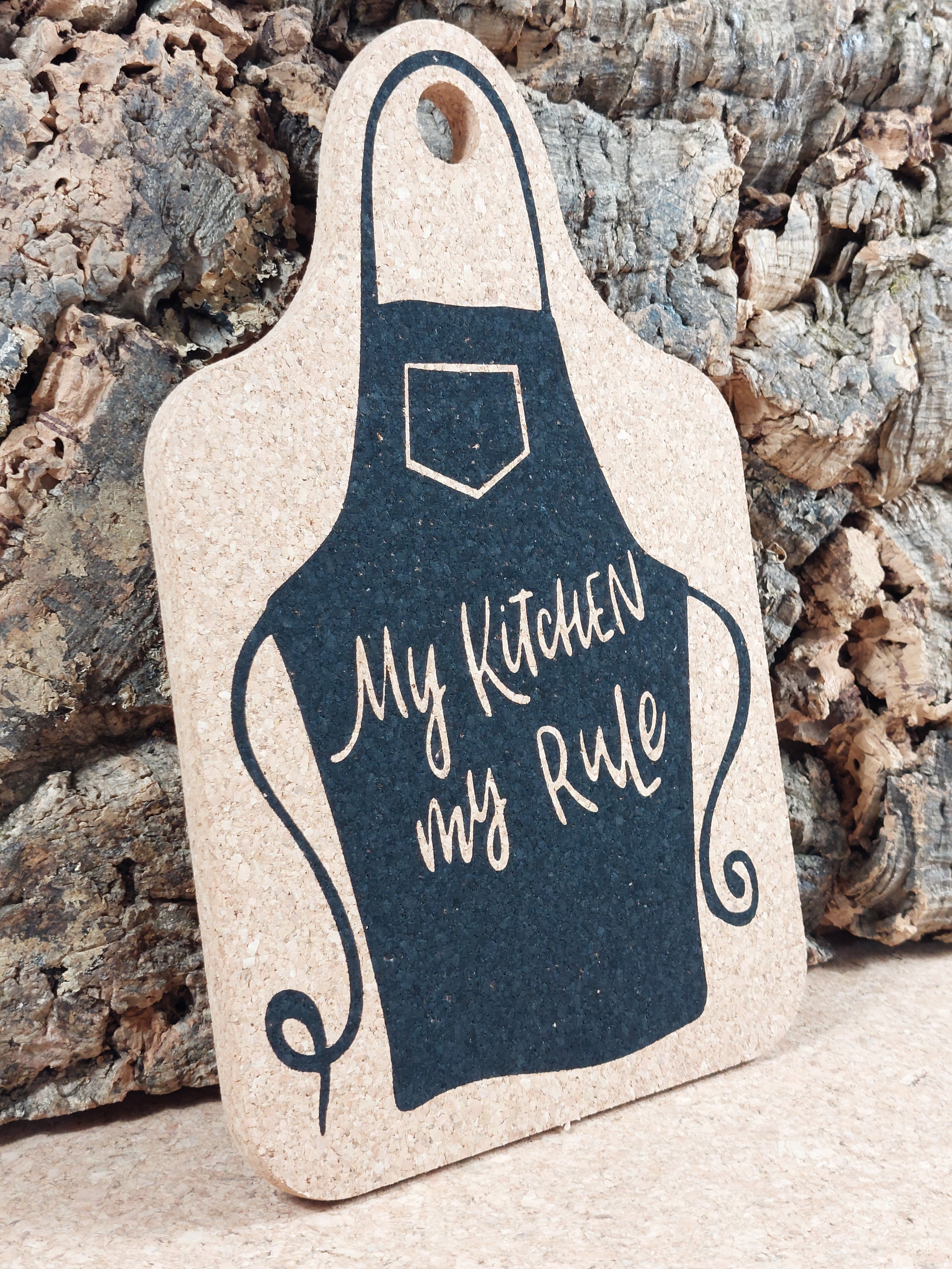 Korkuntersetzer - Küchenschürze