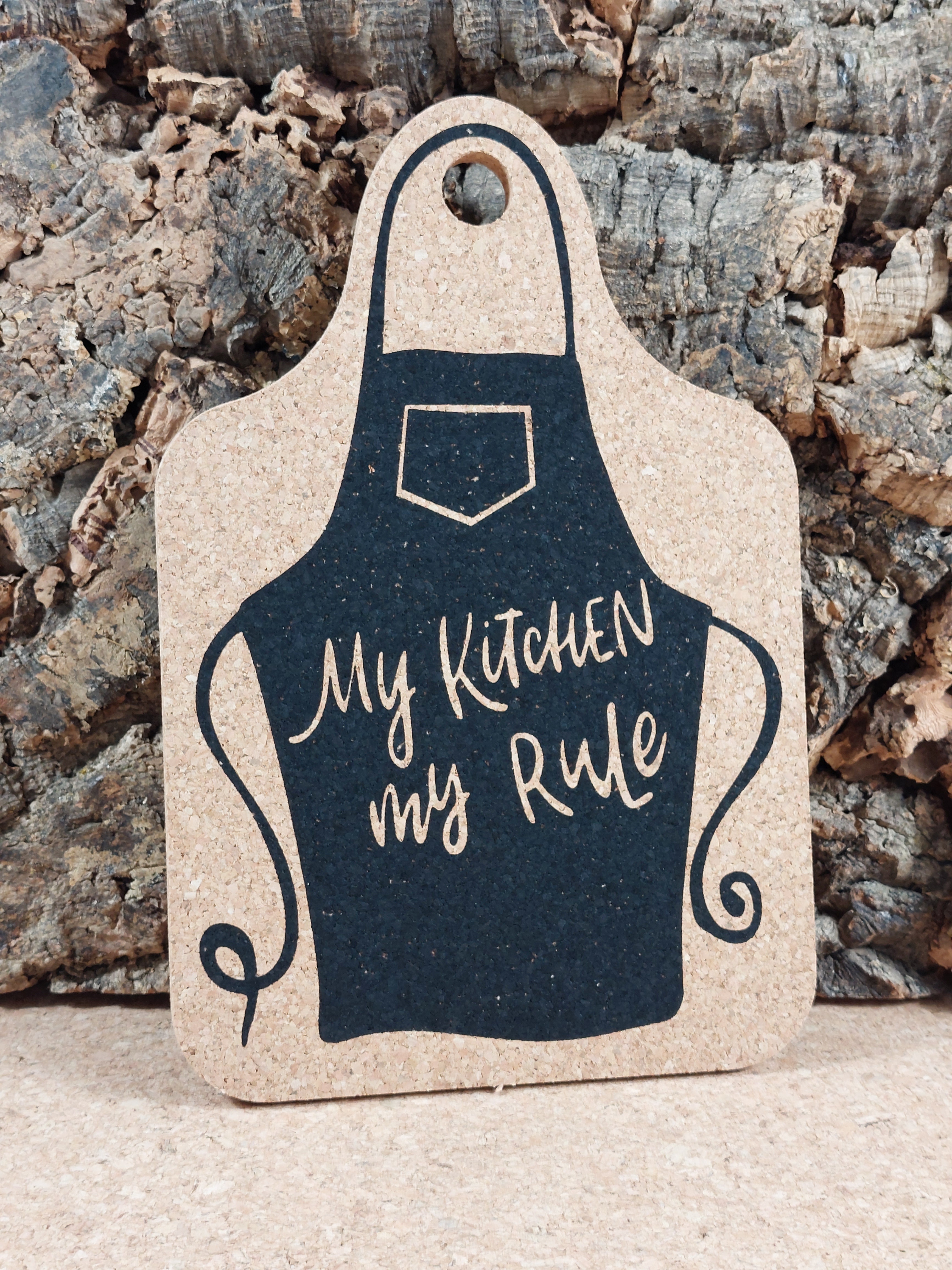 Korkuntersetzer - Küchenschürze