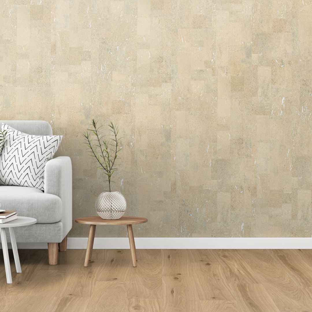 Wandkork 'Element Rustic White' GEWACHST - 60 x 30 cm - 3mm Stärke - pro m²