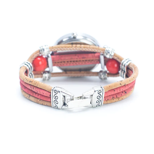 Kork Armbanduhr - Rot