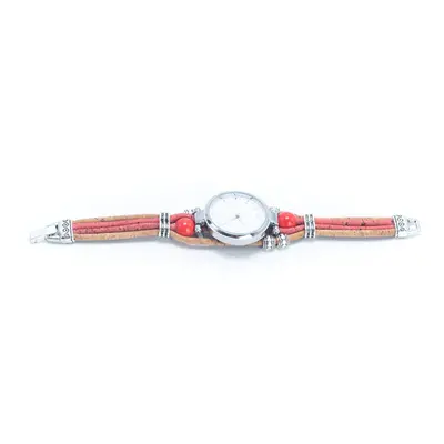Kork Armbanduhr - Rot