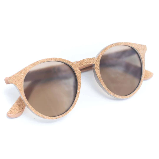 Kork-Sonnenbrille - Damen inklusive Brillenetui
