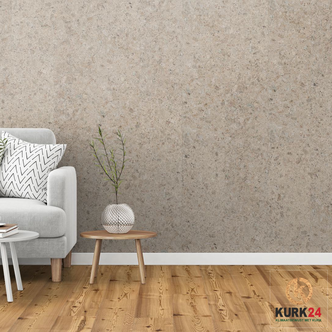 Wandkork ' Mat Limestone ' GEWACHST - 4mm. Stärke - Pro m²