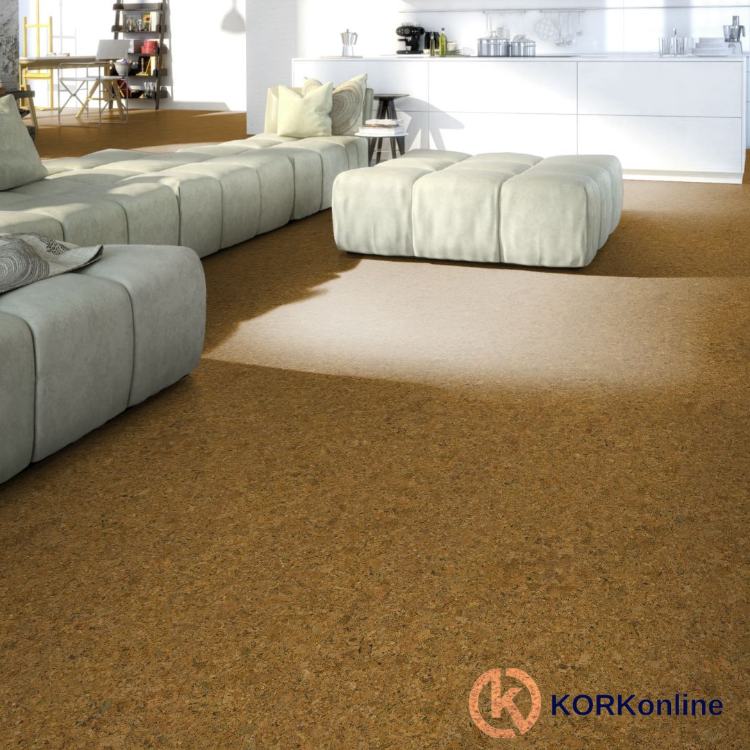 Lackierter korkboden - klebekork - Champagner- Pro m²