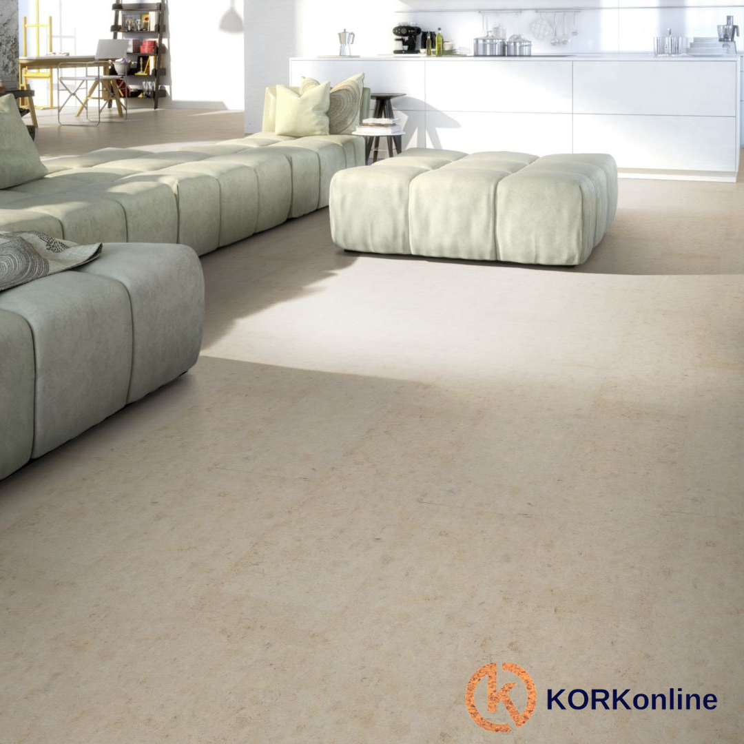 Lackierter Korkboden - Kleberkork – Champagner White – 60 x 30 cm – Nachhaltig & Stilvoll pro m²