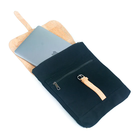Kork-Laptoptasche - Schwarz - Frauen