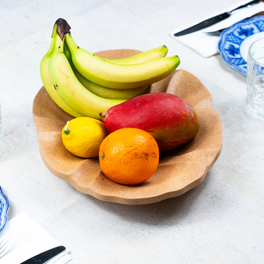 Kork Fruchtschale – Gewellt | Natürlich & Dekorativ