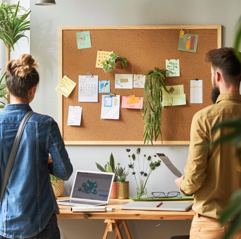 Kork Pinnwand 60x90 cm – Mit Holzrahmen