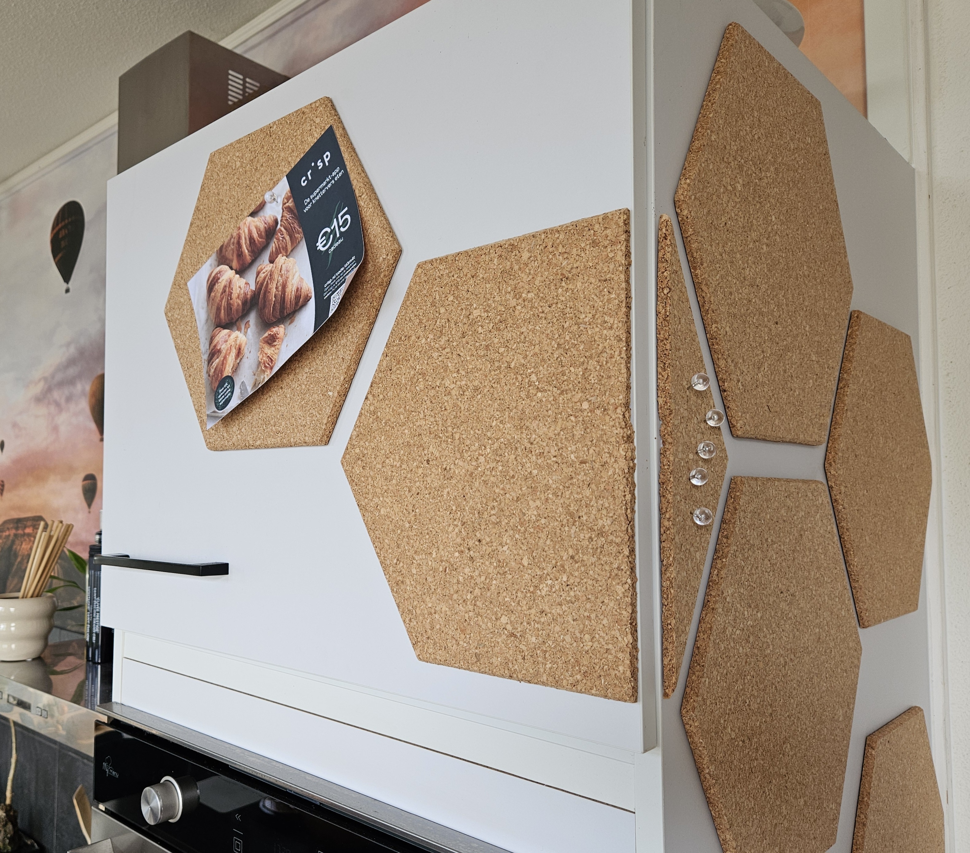 Kork Pinnwand Sechseck - naturel - selbstklebend - 30 x 30 cm - 6 Stück