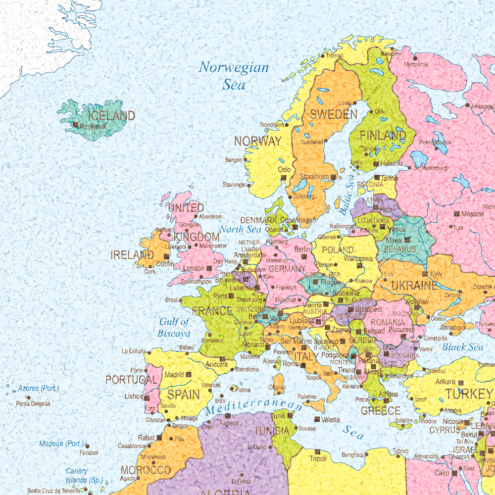 Pinnwand Weltkarte – selbstklebend – bedruckt – 60 × 90 cm