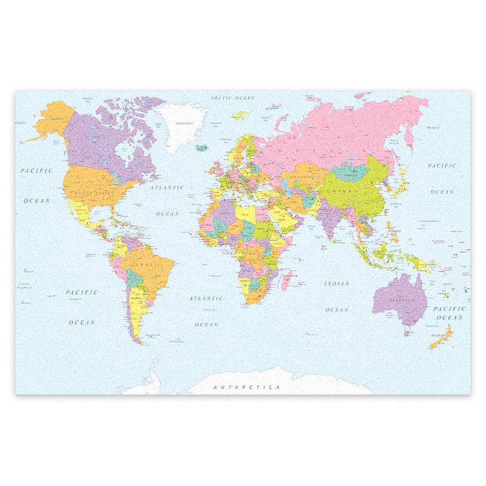 Pinnwand Weltkarte – selbstklebend – bedruckt – 60 × 90 cm