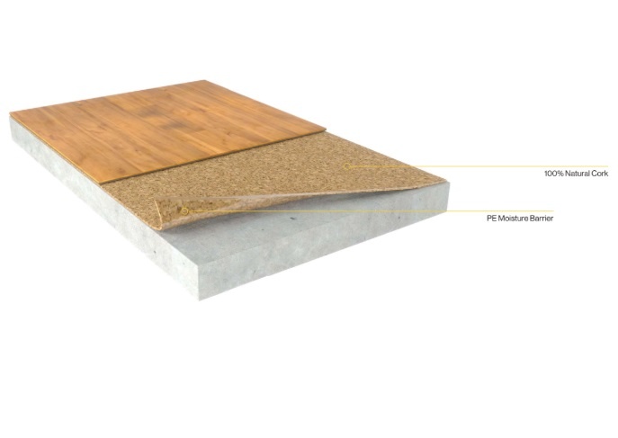 Feuchtigkeitsbeständige Korkunterlage auf Rolle – 2 mm dick – 100 cm breit – 10 m lang